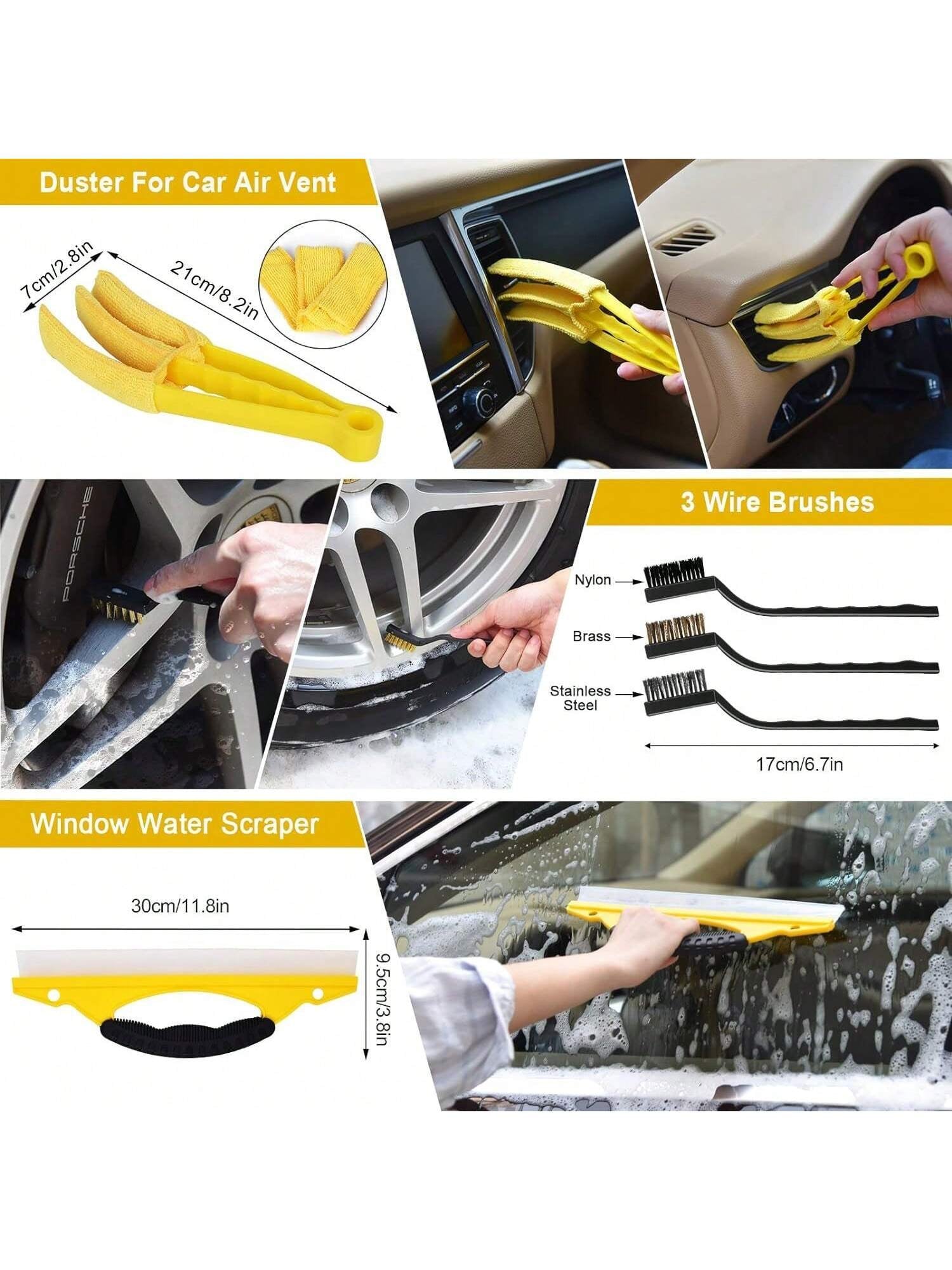  Car Detailing Brush Set 20 Pieces