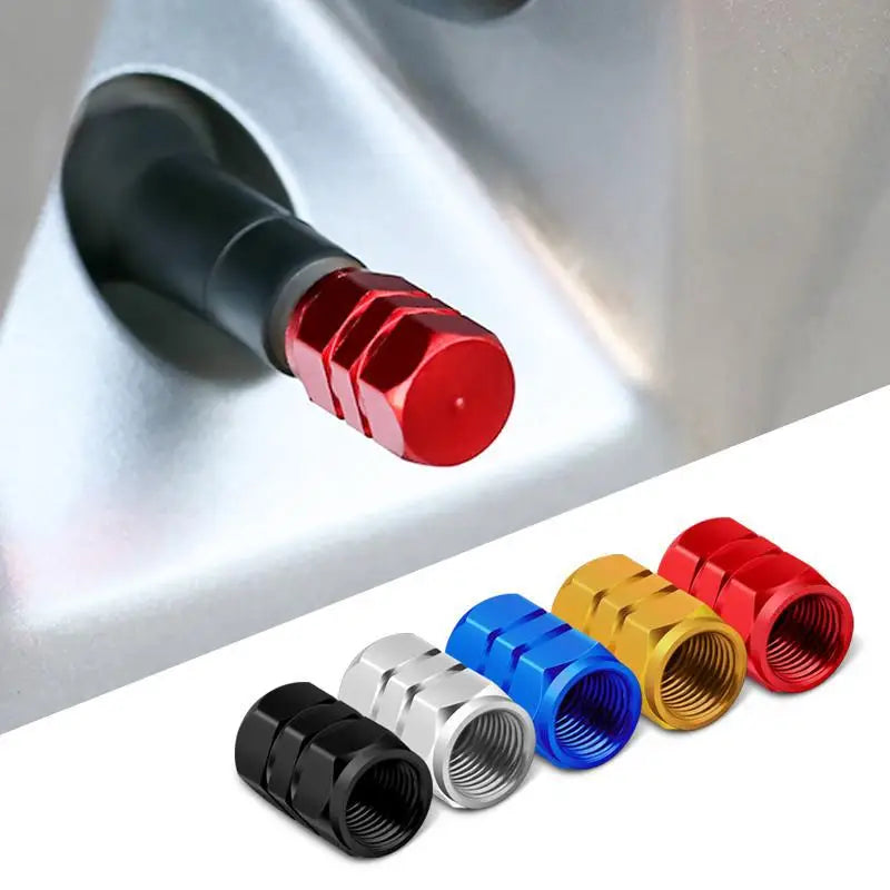 4 Pcs Aluminum Car Tire Valve Caps 