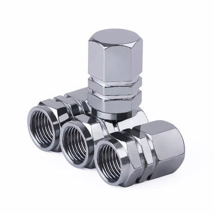 4 Pcs Aluminum Car Tire Valve Caps 