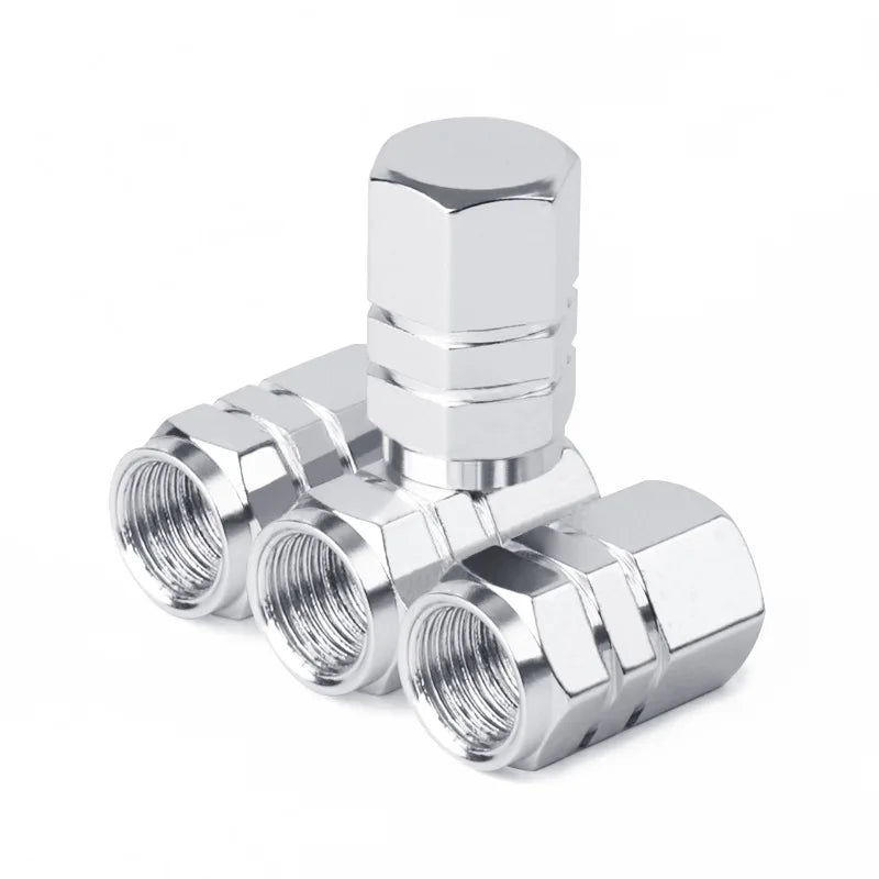 4 Pcs Aluminum Car Tire Valve Caps 