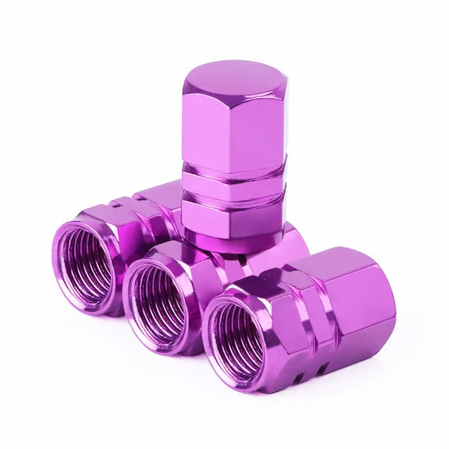 4 Pcs Aluminum Car Tire Valve Caps 