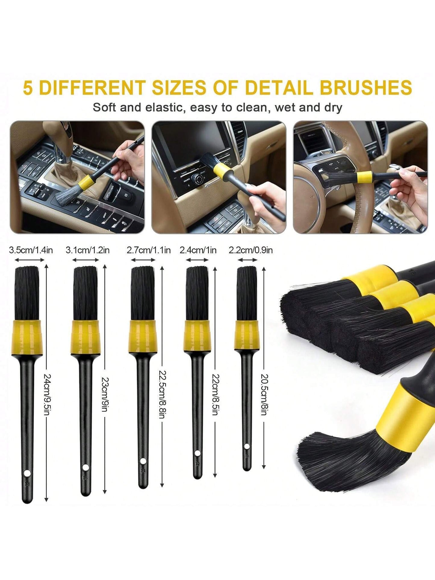  Car Detailing Brush Set 20 Pieces